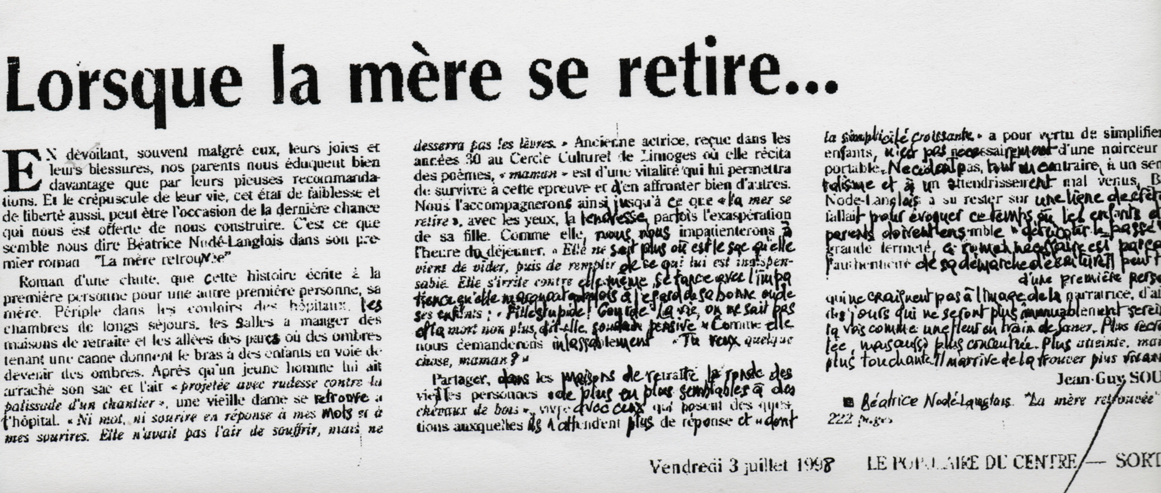 1998 Le Populaire Du Centre
